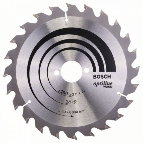 Bosch Pílový kotúč Optiline Wood 190 x 30 x 2,6 mm, 24 zubov ATB