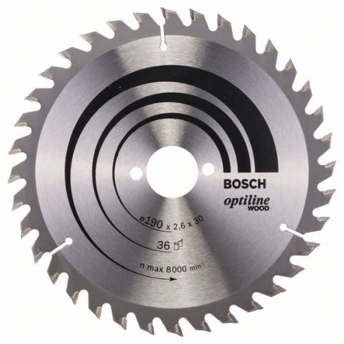 Bosch Pílový kotúč Optiline Wood 190 x 30 x 2,6 mm, 36 zubov ATB