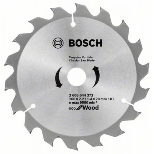 Bosch Pílový kotúč Eco for wood 160 x 20/16 x 2,2/1,4 mm, 18 zubov ATB