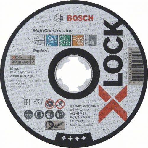 Bosch Rezný kotúč Multi Material, X-LOCK 125 x 1,6 x 22,23 mm