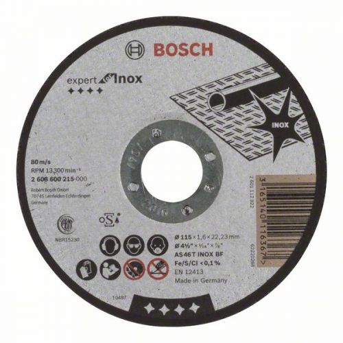 Bosch Rezný kotúč Expert for Inox 115 x 1,6 x 22,23 mm, rovný