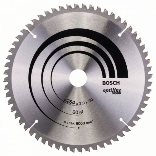 Bosch Pílový kotúč Optiline Wood 254 x 30 x 2,0 mm, 60 zubov ATB/N