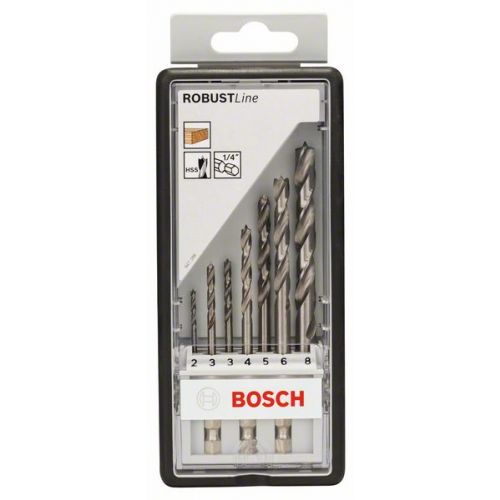 Bosch 7-dielna sada špirálových vrtákov Robust Line so šesťhrannou stopkou, 2 – 8 mm