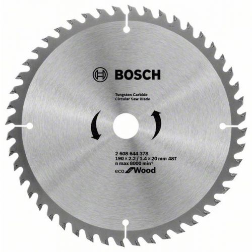 Bosch Pílový kotúč Eco for wood 190 x 16/20 x 2,2 mm, 48 zubov ATB