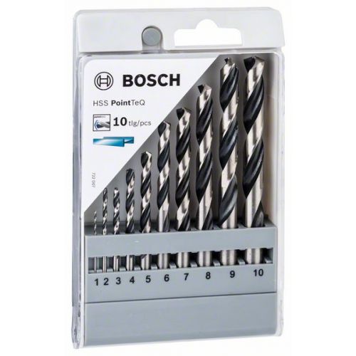 Bosch 10-dielna sada špirálových vrtákov HSS PointTeQ, 1 – 10 mm