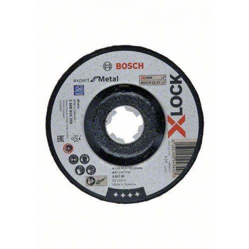 Bosch brúsny kotúč X-LOCK, kov 125 x 6 x 22,23 mm