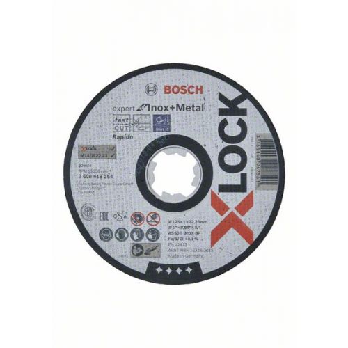 Bosch Rezný kotúč X-LOCK Expert for Inox+Metal 125 x 1 x 22,23 mm