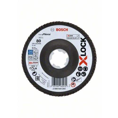 Bosch Lamelový brúsny kotúč, Best for Metal, X-LOCK, 125 mm, P 40