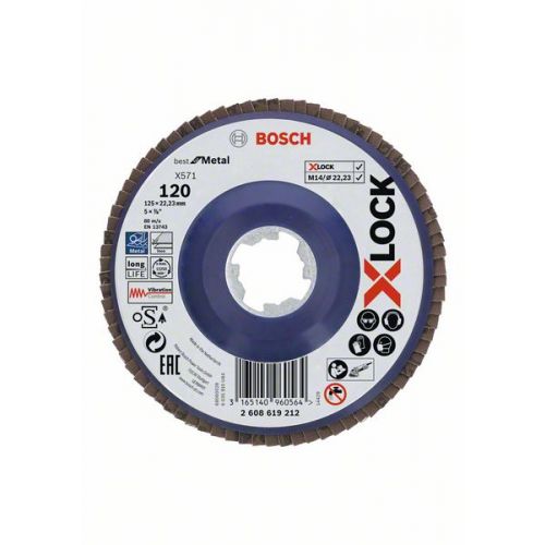 Bosch Lamelový brúsny kotúč, Best for Metal,  X-LOCK, 125 mm P 120