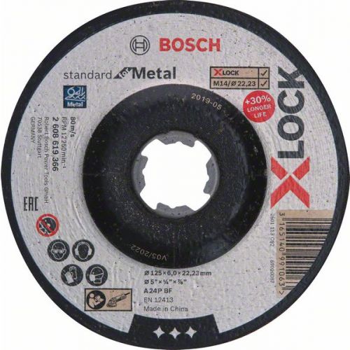 Bosch brúsny kotúč X-LOCK, kov 125 x 6 x 22,23 mm 