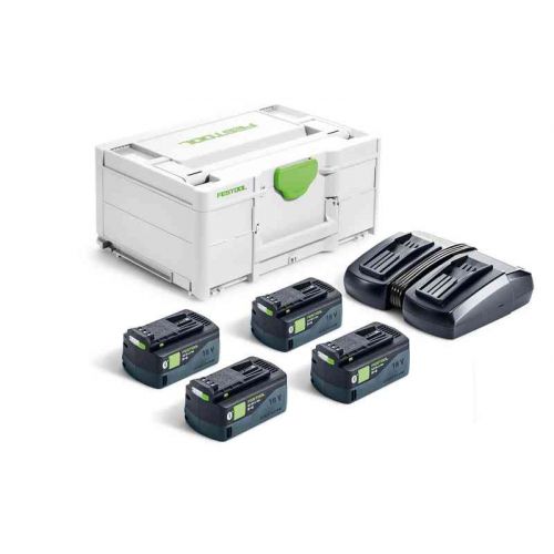 Festool Sada akumulátorov 4 x 18 V 5,0 Ah + rýchlonabíjačka TCL6 DUO, SYS3