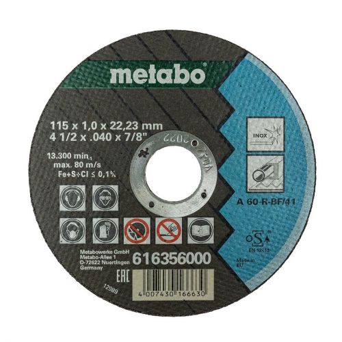 Metabo Rezný kotúč na Inox 115 x 1,0 x 22,23 mm - 10 ks plechovka