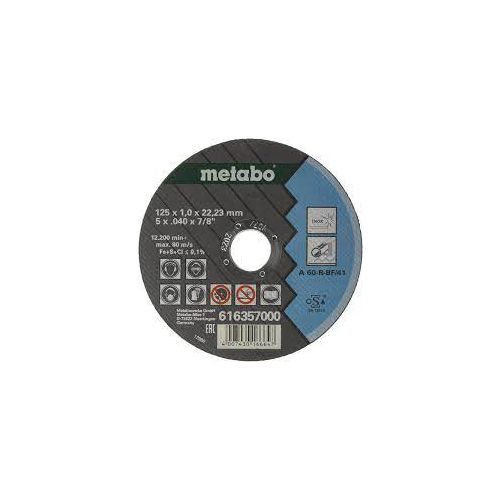 Metabo Rezný kotúč na Inox 125 x 1,0 x 22,23 - 10 ks plechovka